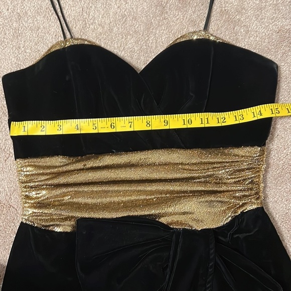 Vintage 80s Crushed Velvet Prom Party Dress by Darcy - Picture 8 of 9